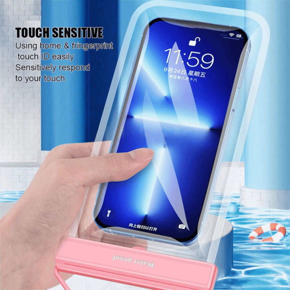 Dry Bag Waterproof - Waterdichte telefoontas met touchscreen, effen kleur,