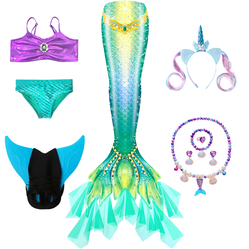 Swim Fins - Zeemeerminkostuum voor meisjes Zeemeerminstaart voor zwemmen