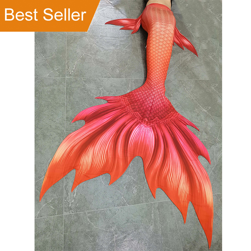 Swim Fins - Oranje Vrouw Zeemeermin Staart Skins Voor