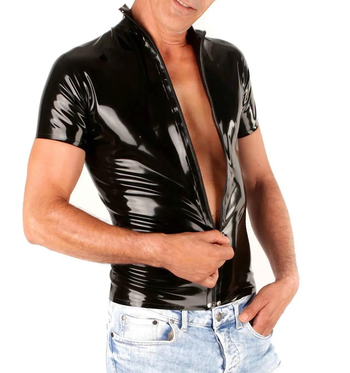 Wetsuit Men - Latex Sexy Mannen Ondergoed Voorkant Rits