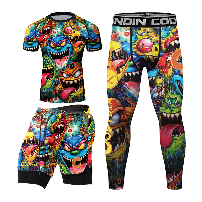 3D kleurrijke monster graffiti - Rash Guard recensie en prijs