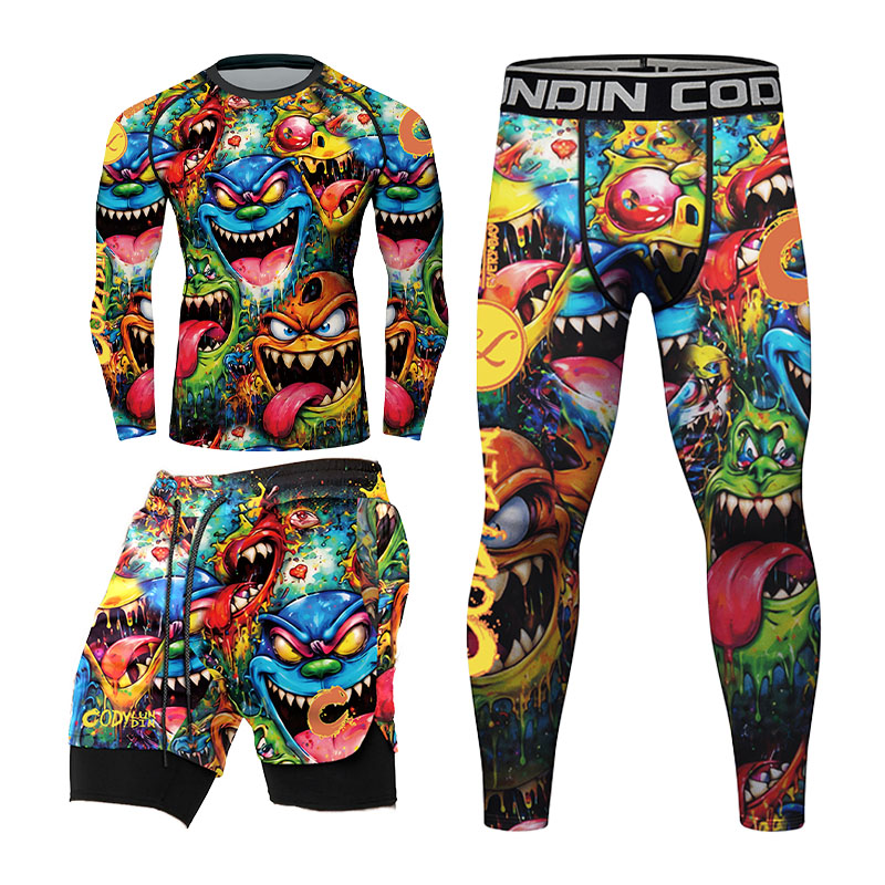 3D kleurrijke monster graffiti - Rash Guard recensie en prijs