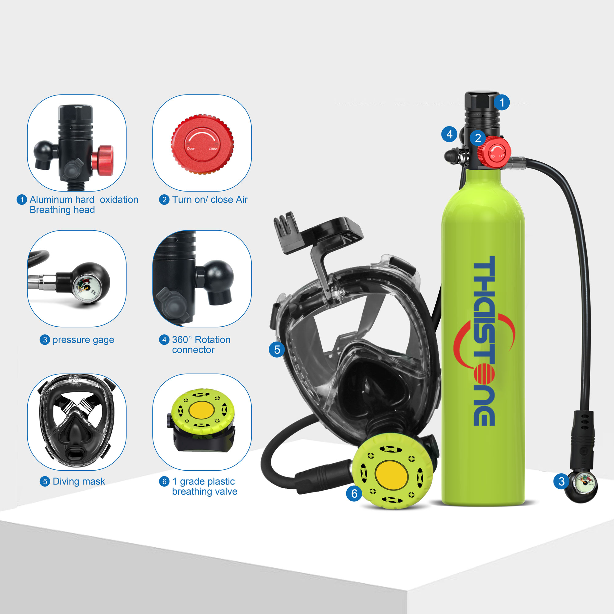 THAISTONE 1L duikfles met hand - Diving Mask recensie en prijs