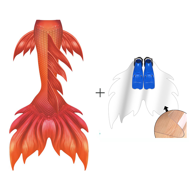 Oranje Vrouw Zeemeermin Staart - Swim Fins recensie en prijs