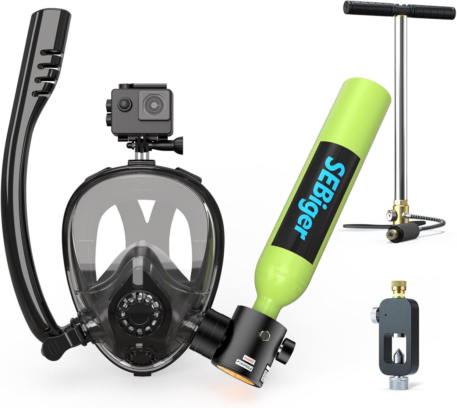 Mini duikfles 0,5L met full-fa - Snorkel Set recensie en prijs
