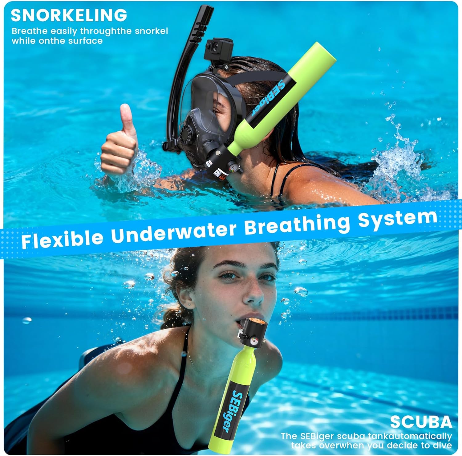 Mini duikfles 0,5L met full-fa - Snorkel Set recensie en prijs